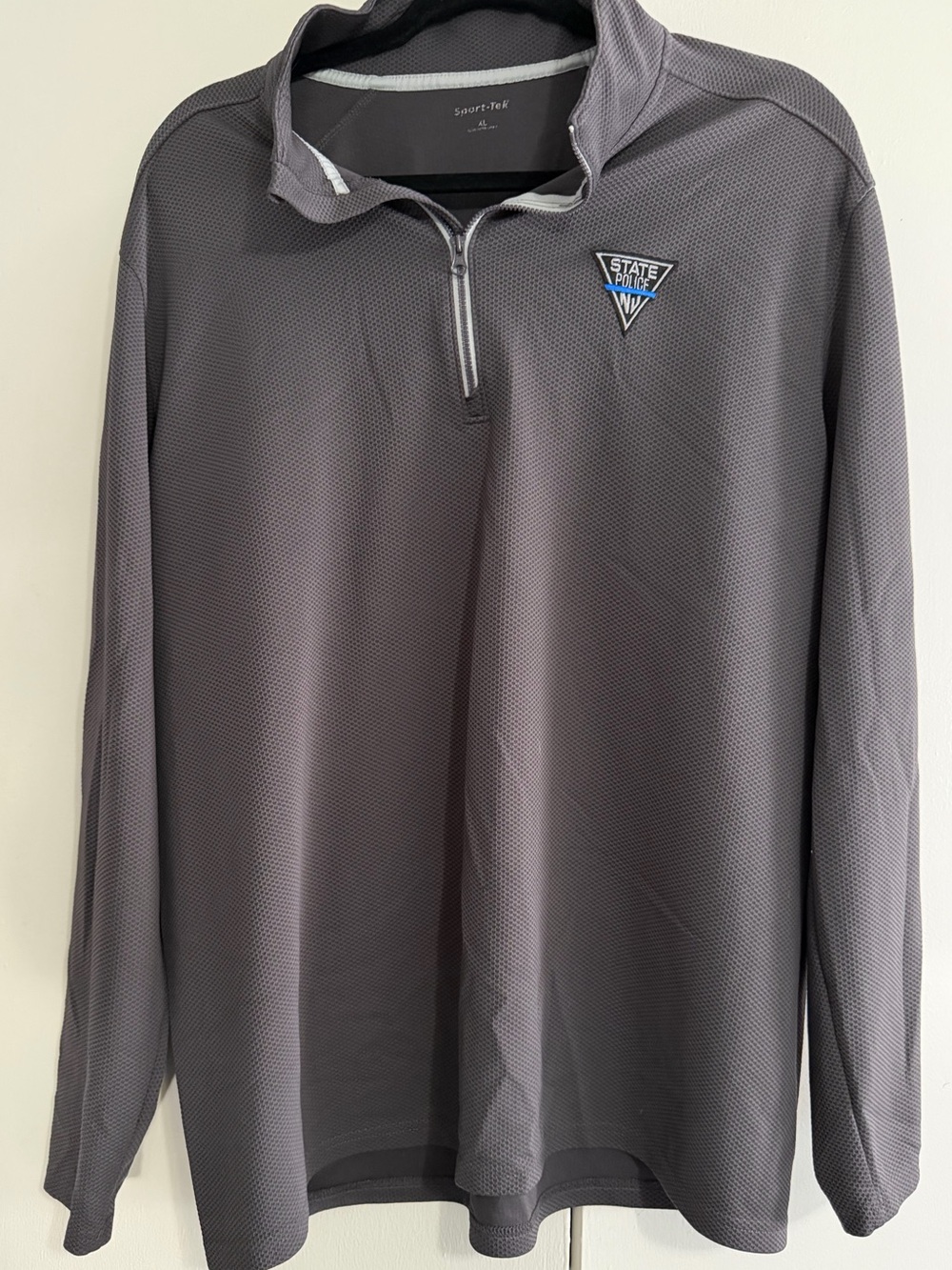 Quarter-Zip Pullover with Small Chest Patch - Gray New Jersey State Police